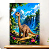 Affiche Dinosaure illustrée à la main en Anjou