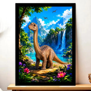 Cadre Noir Dinosaure illustré à la main en Anjou