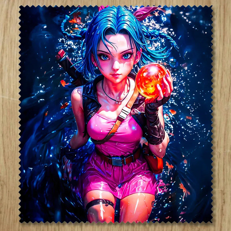 Chiffonnette Bulma Dragon Ball illustrée à la main en Anjou