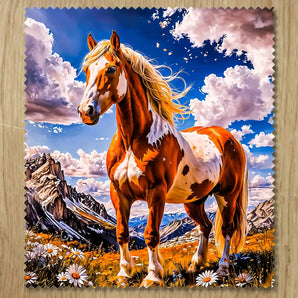 Chiffonnette Cheval Majestueux illustrée à la main en Anjou