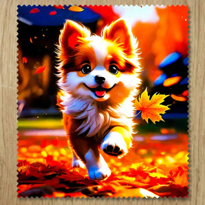 Chiffonnette Chien Roux illustrée à la main en Anjou
