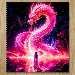 Chiffonnette Dragon Chinois illustrée à la main en Anjou