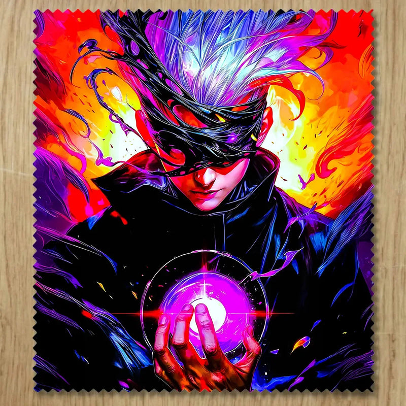 Chiffonnette Gojo Jujutsu Kaisen illustrée à la main en Anjou