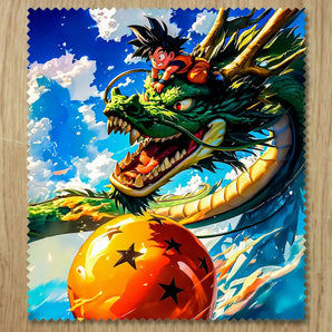 Chiffonnette Goku Shenron Dragon Ball illustrée à la main en Anjou