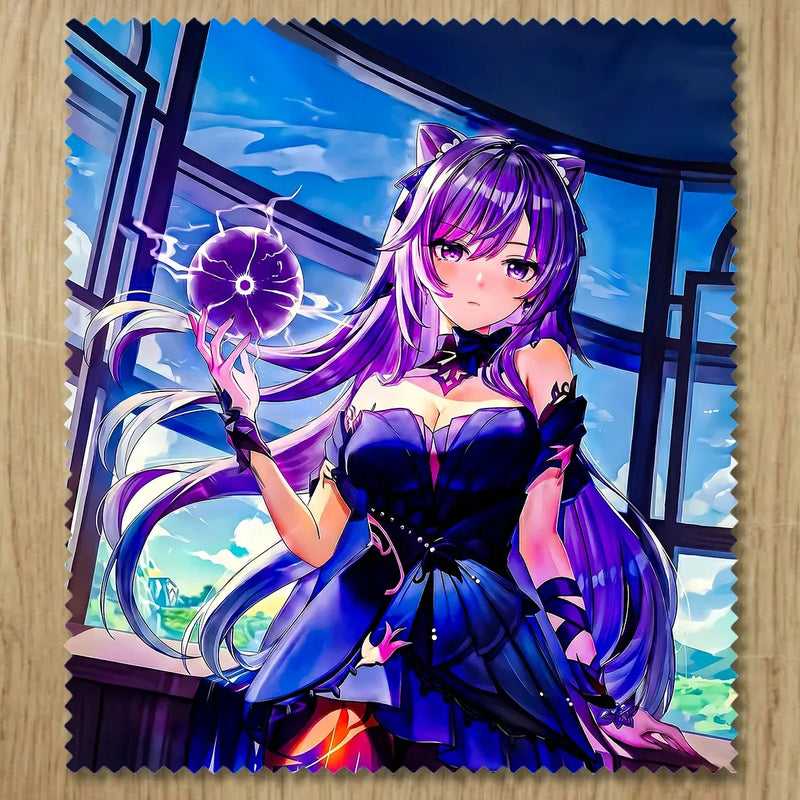 Chiffonnette Keqing Genshin Impact illustrée à la main en Anjou