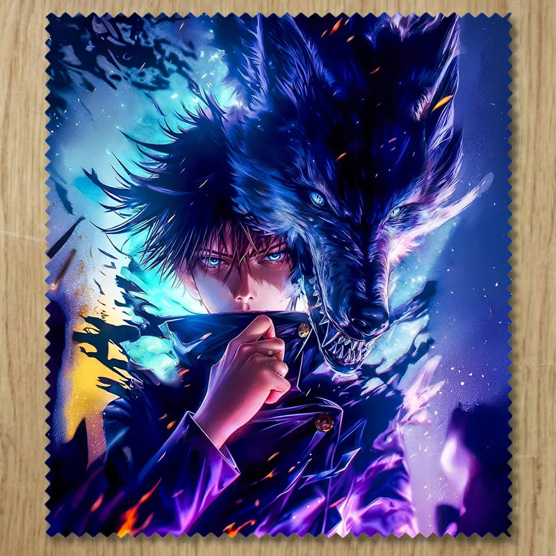 Chiffonnette Megumi Jujutsu Kaisen illustrée à la main en Anjou