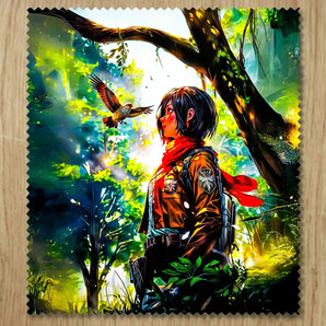 Chiffonnette Mikasa Attaque des Titans illustrée à la main en Anjou