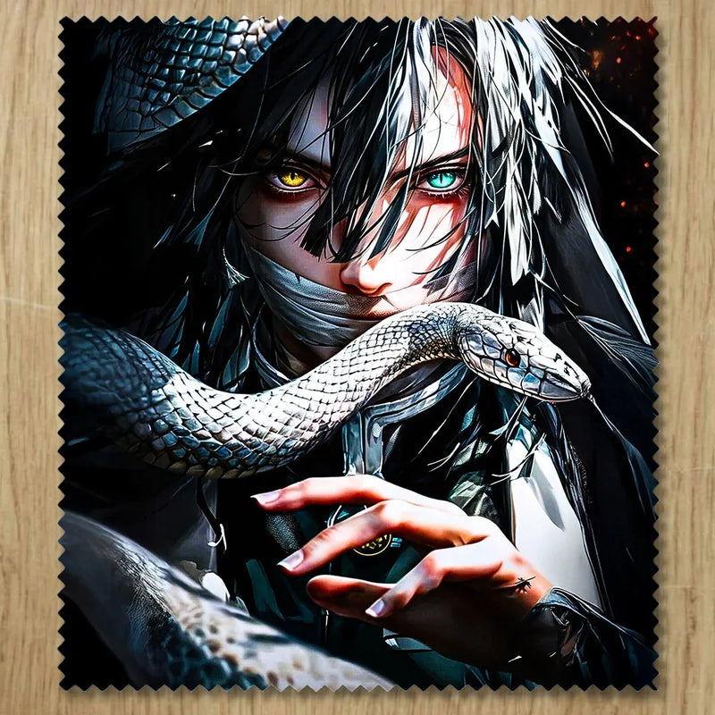Chiffonnette Obanai Demon Slayer illustrée à la main en Anjou