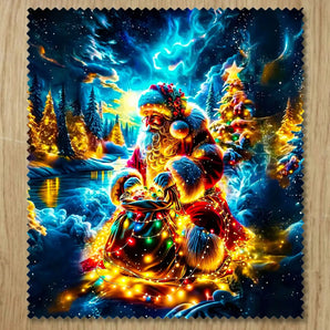 Chiffonnette Père Noël illustrée à la main en Anjou