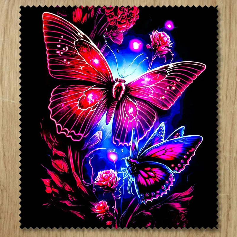 Chiffonnette Papillon Violet illustrée à la main en Anjou