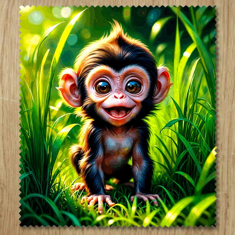 Chiffonnette Singe illustrée à la main en Anjou