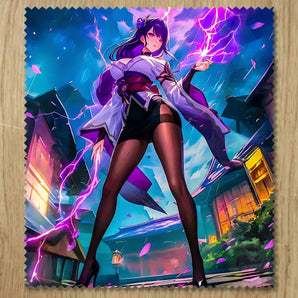 Chiffonnette Raiden Shogun Genshin Impact illustrée à la main en Anjou