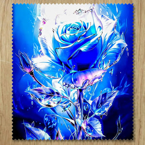 Chiffonnette Rose Bleue illustrée à la main en Anjou