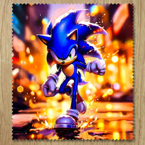 Chiffonnette Sonic SEGA illustrée à la main en Anjou
