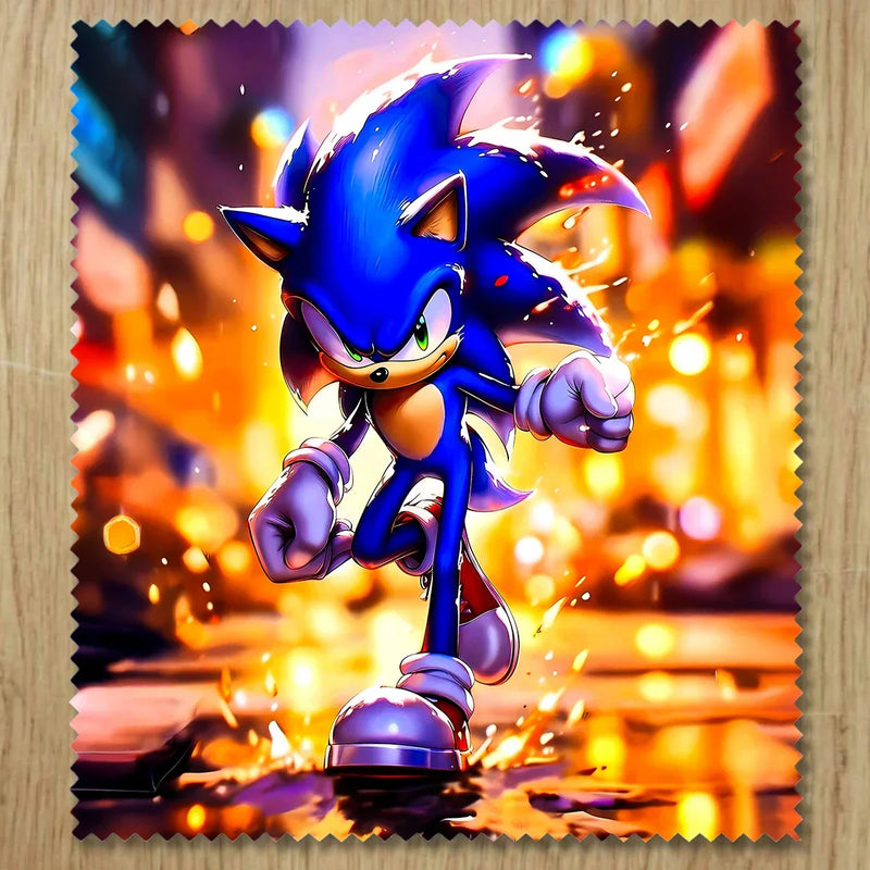 Chiffonnette Sonic SEGA illustrée à la main en Anjou