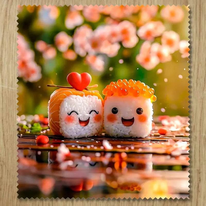 Chiffonnette Sushi illustrée à la main en Anjou