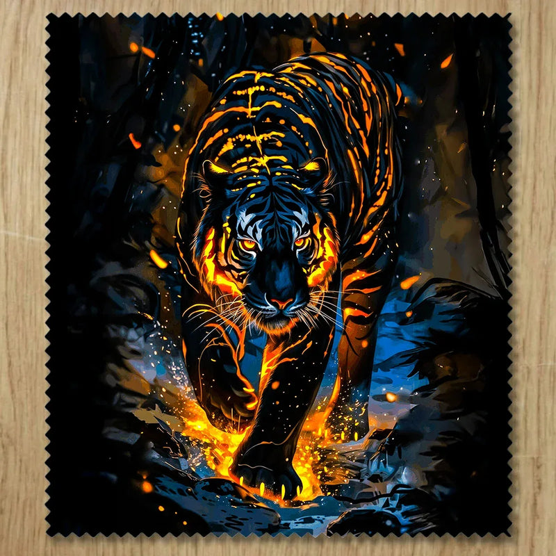 Chiffonnette Tigre Lave illustrée à la main en Anjou