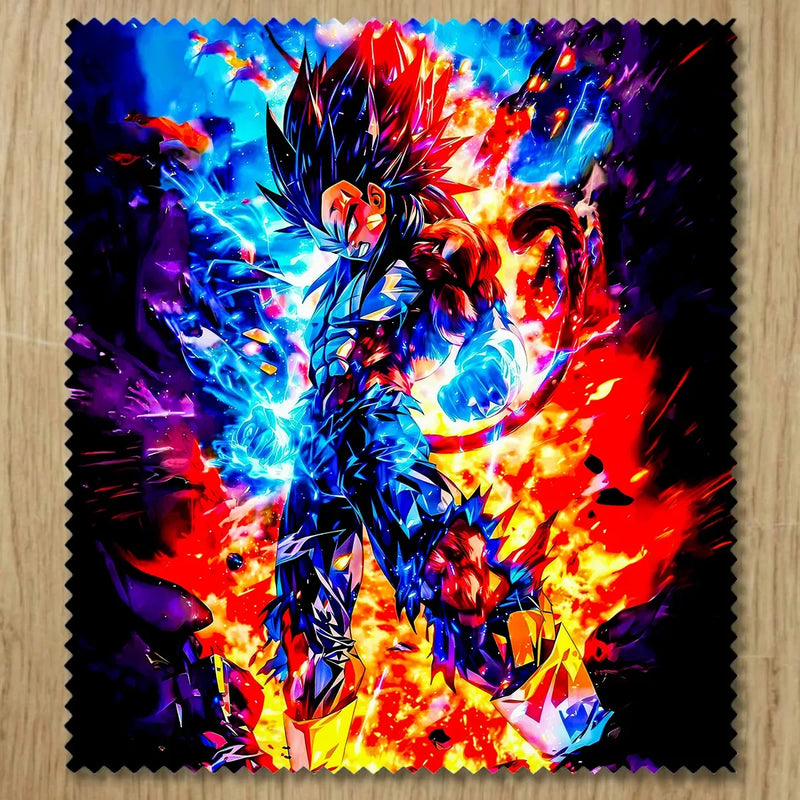 Chiffonnette Vegeta SSJ4 Dragon Ball GT illustrée à la main en Anjou