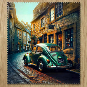Chiffonnette Voiture Ancienne illustrée à la main en Anjou