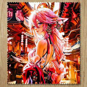 Chiffonnette Yae Miko Genshin Impact illustrée à la main en Anjou