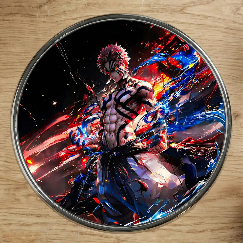 Magnet Akaza Demon Slayer illustré à la main en Anjou