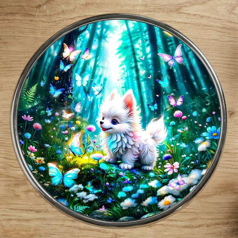 Magnet Chien Papillon illustré à la main en Anjou