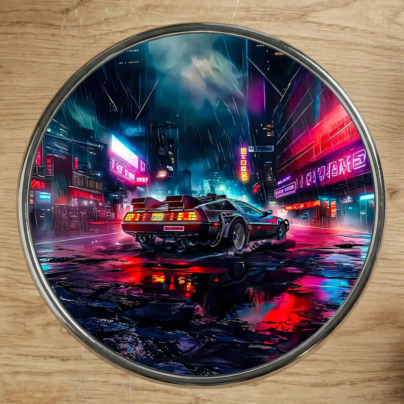 Magnet Retour vers le Futur illustré à la main en Anjou