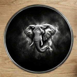 Magnet Éléphant Noir et Blanc illustré à la main en Anjou