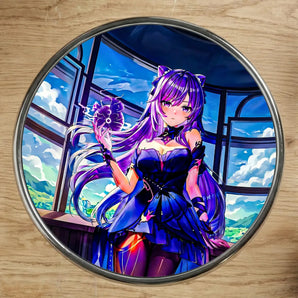 Magnet Keqing Genshin Impact illustré à la main en Anjou