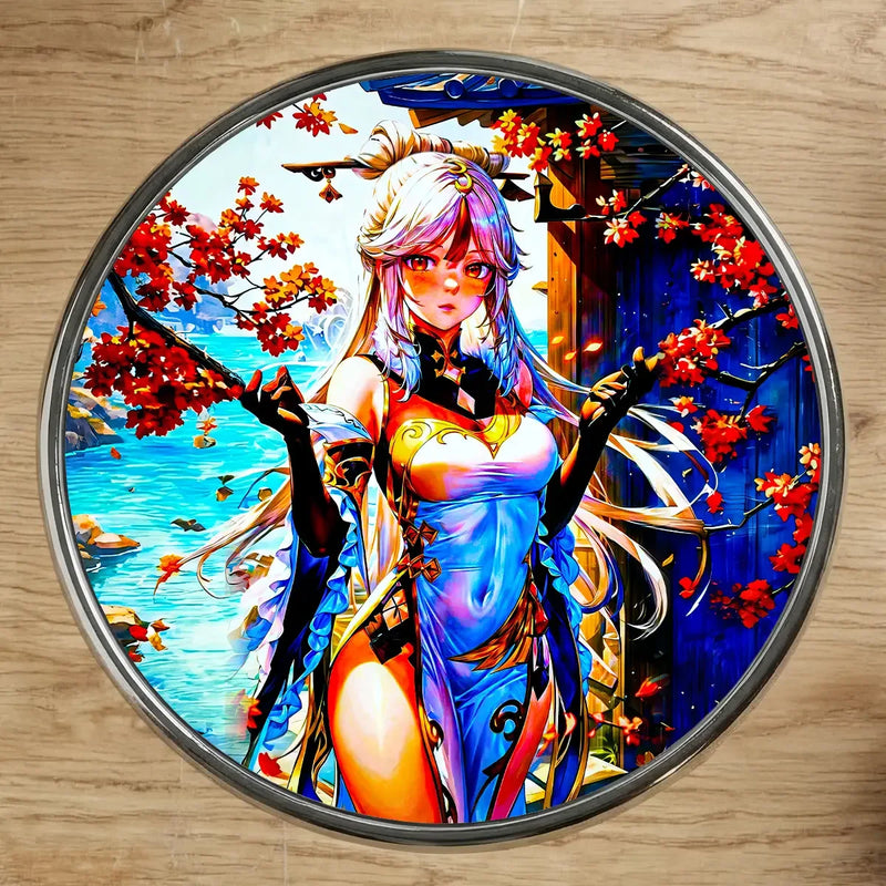 Magnet Ningguang Genshin Impact illustré à la main en Anjou
