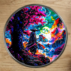 Magnet Samouraï illustré à la main en Anjou