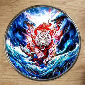 Magnet Tigre Blanc illustré à la main en Anjou