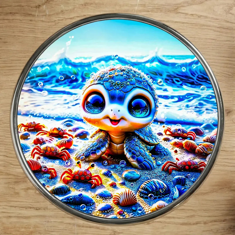 Magnet Tortue illustré à la main en Anjou