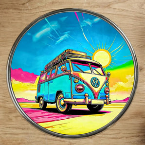 Magnet Combi Volkswagen illustré à la main en Anjou