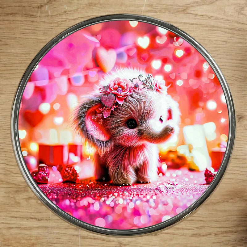 Magnet Éléphant Rose illustré à la main en Anjou