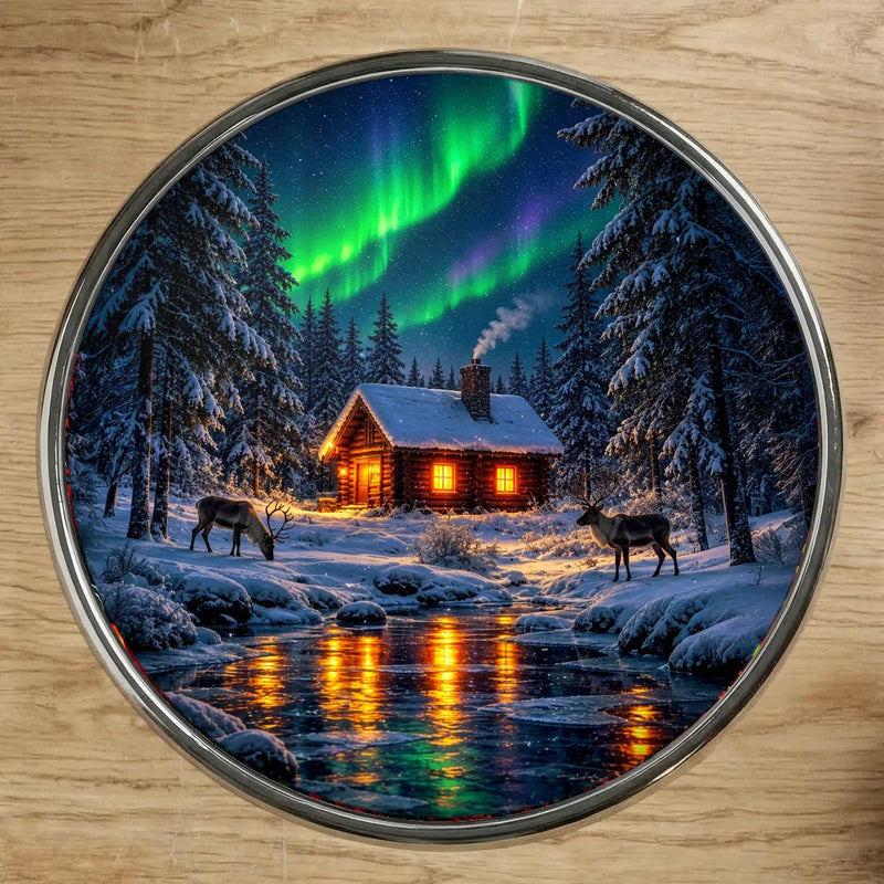 Magnet Hiver illustré à la main en Anjou