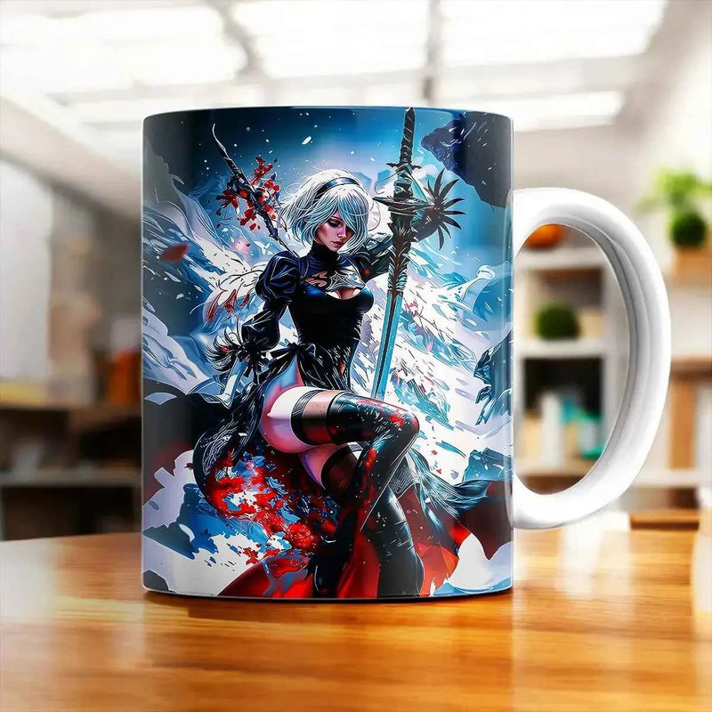 Mug 2B Nier Automata illustré à la main en Anjou