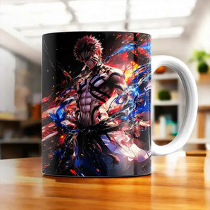 Mug Akaza Demon Slayer illustré à la main en Anjou