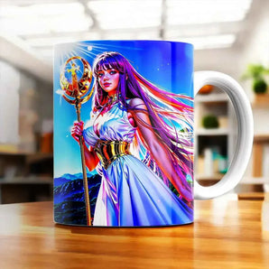 Mug Athéna Saint Seiya illustré à la main en Anjou