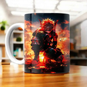 Tasse Bakugo My Hero Academia illustrée à la main en Anjou