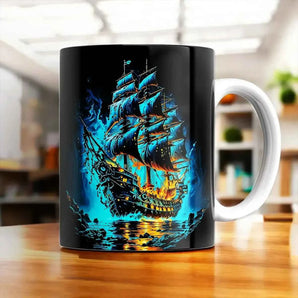 Mug Bateau Pirate illustré à la main en Anjou