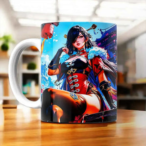 Tasse Beidou Genshin Impact illustrée à la main en Anjou