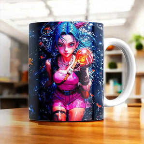 Mug Bulma Dragon Ball illustré à la main en Anjou