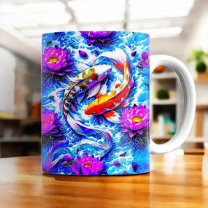 Mug Carpe Koi illustré à la main en Anjou