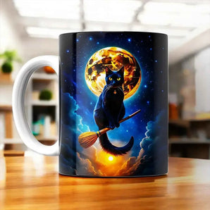 Tasse Chat Balais illustrée à la main en Anjou