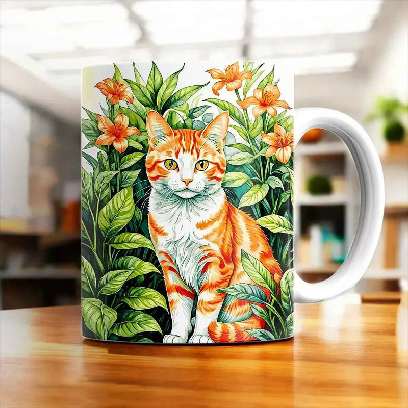 Mug Chat Paisible illustré à la main en Anjou