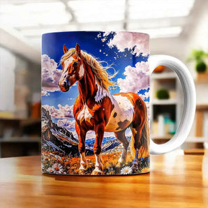 Mug Cheval Majestueux illustré à la main en Anjou