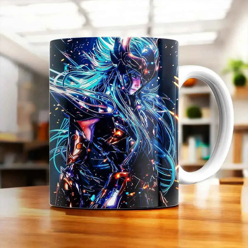 Mug Aquarius Dark Saint Seiya illustré à la main en Anjou