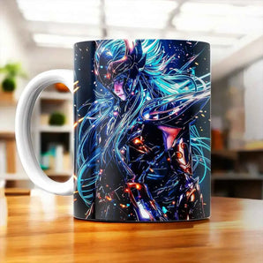 Tasse Aquarius Dark Saint Seiya illustrée à la main en Anjou