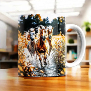 Mug Chevaux Sauvages illustré à la main en Anjou